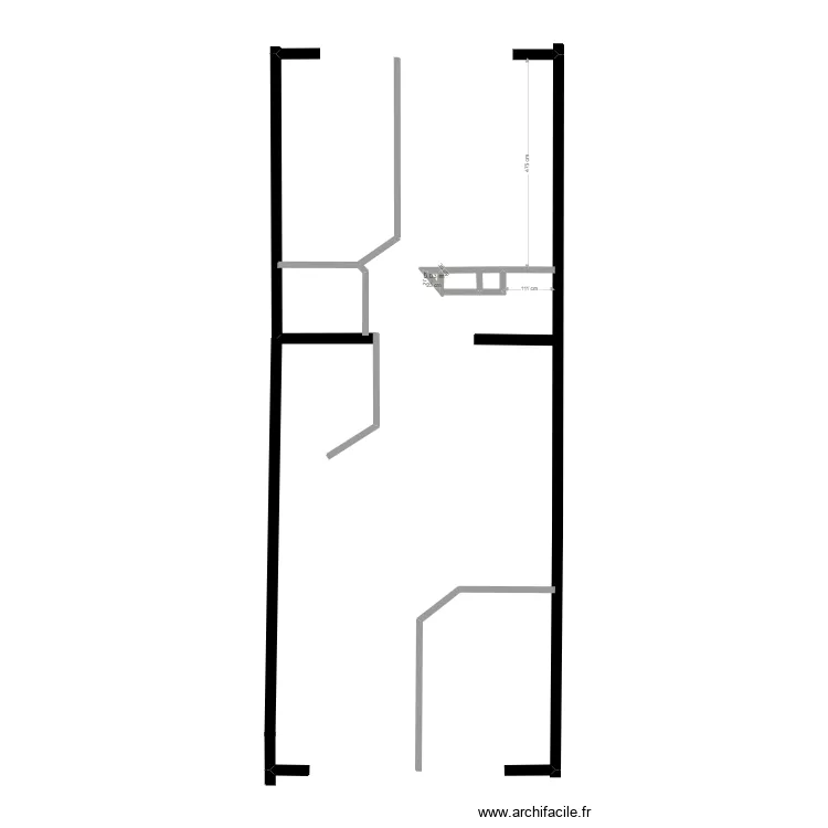Calque salon coiffure. Plan de 1  et 0 m²