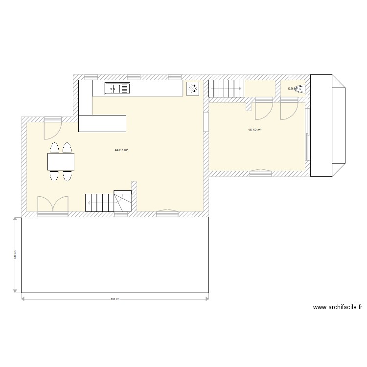 maison terrasse. Plan de 0 pièce et 0 m2