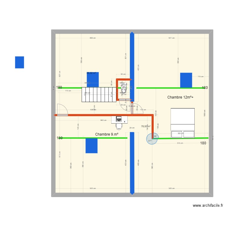 étae appt 5. Plan de 3 pièces et 105 m2