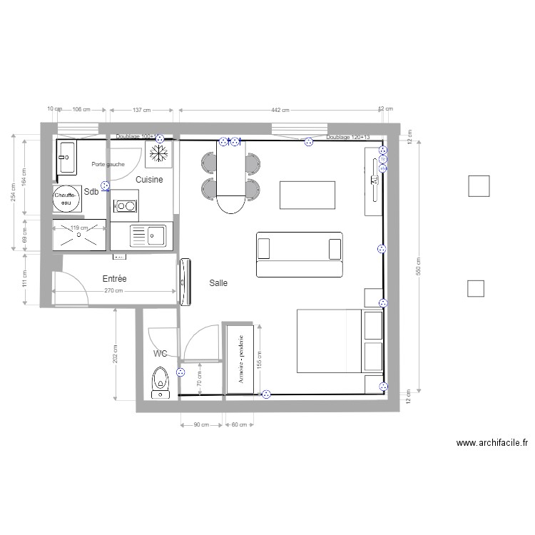 Lorient Calvin V23. Plan de 6 pièces et 37 m2