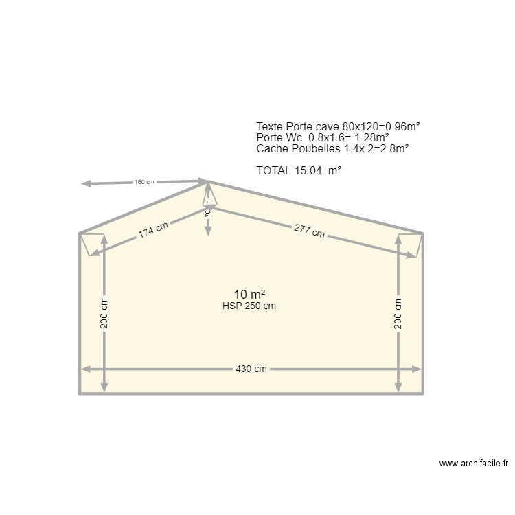 bardage. Plan de 1 pièce et 10 m2