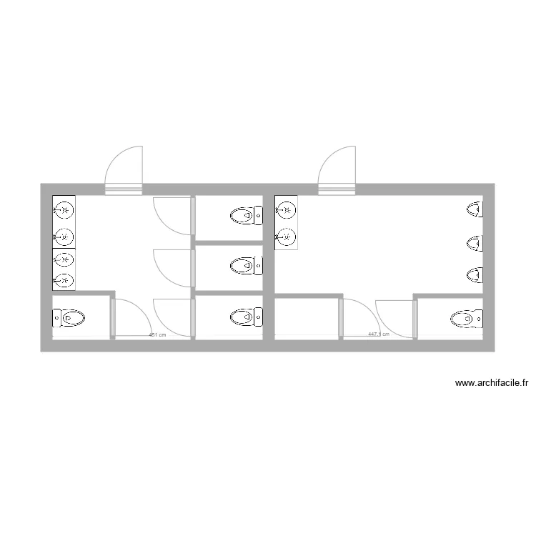 WC resto/theatre. Plan de 