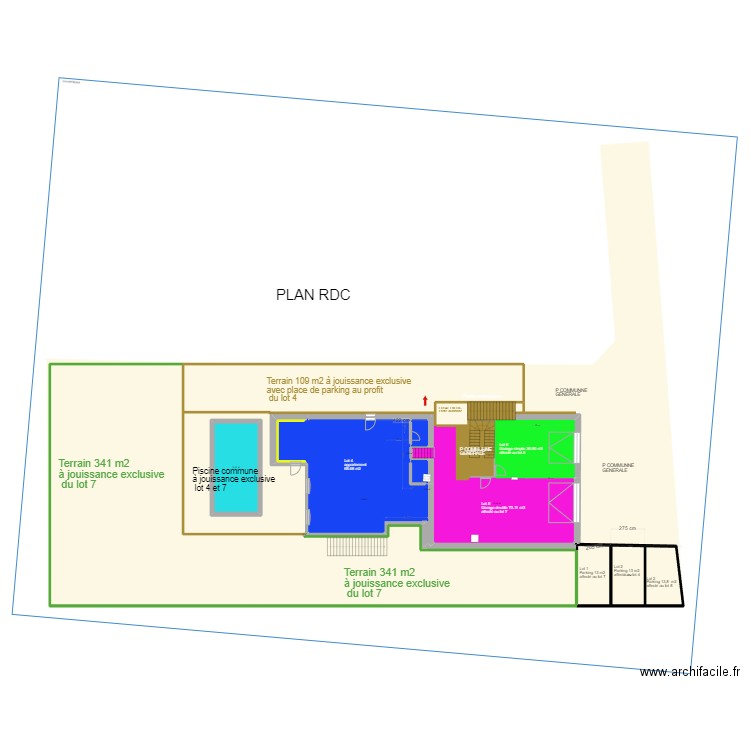 toussieu rdc ok. Plan de 15 pièces et 263 m2