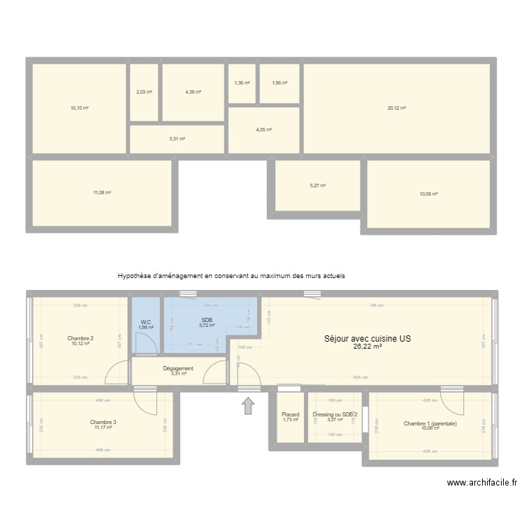 172 CHOISY 13e. Plan de 20 pièces et 147 m2