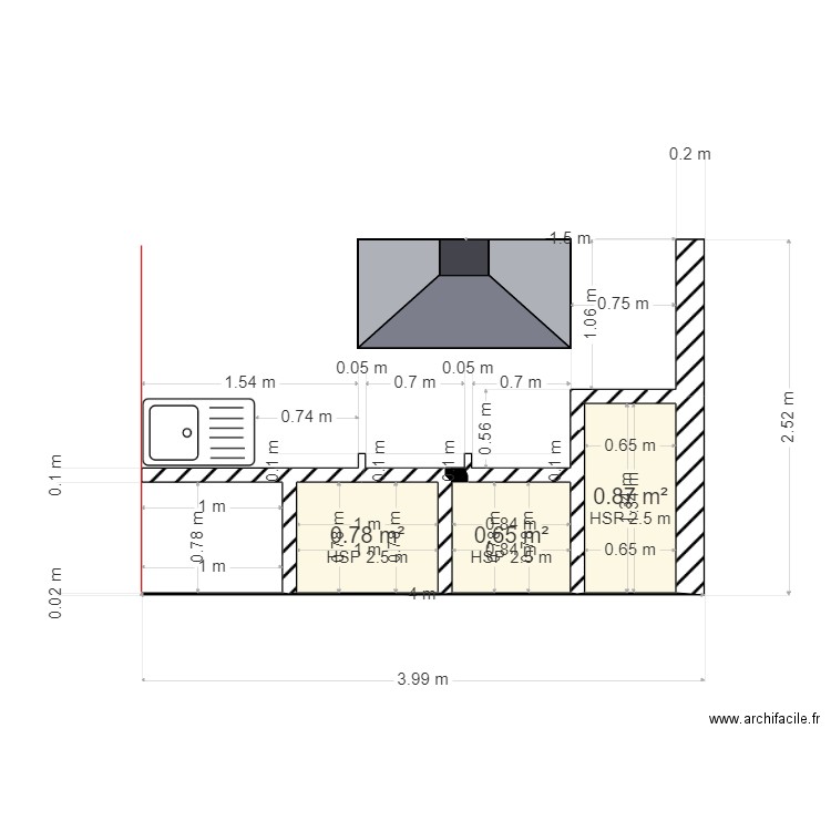 cuisine extérieur vue de face. Plan de 0 pièce et 0 m2