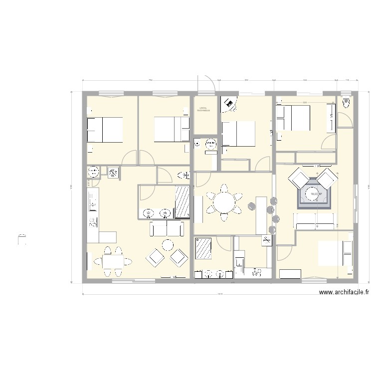 Yvrac SSOL Projet 2. Plan de 18 pièces et 139 m2