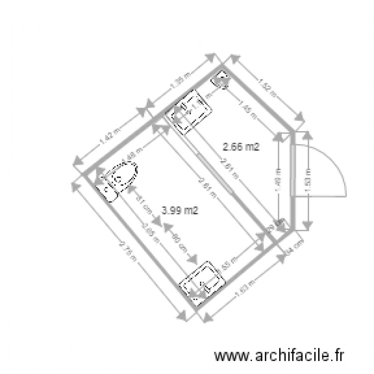 LE LAC DE LOIRE PLAN PROJET SANITAIRES. Plan de 0 pièce et 0 m2