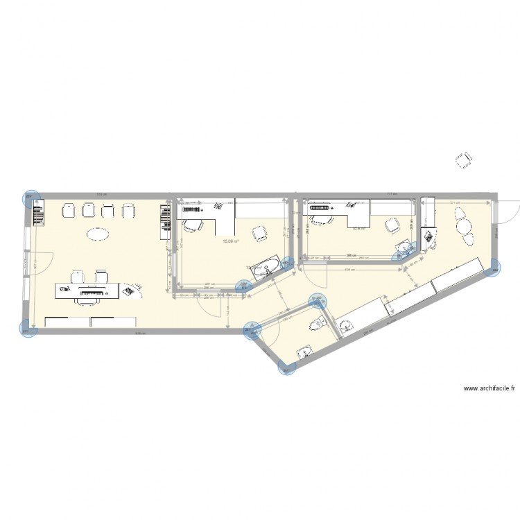 CENTRE VAUVERT 3. Plan de 3 pièces et 98 m2