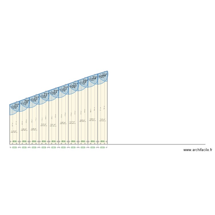 divers bardage 20 x 50. Plan de 10 pièces et 58 m2