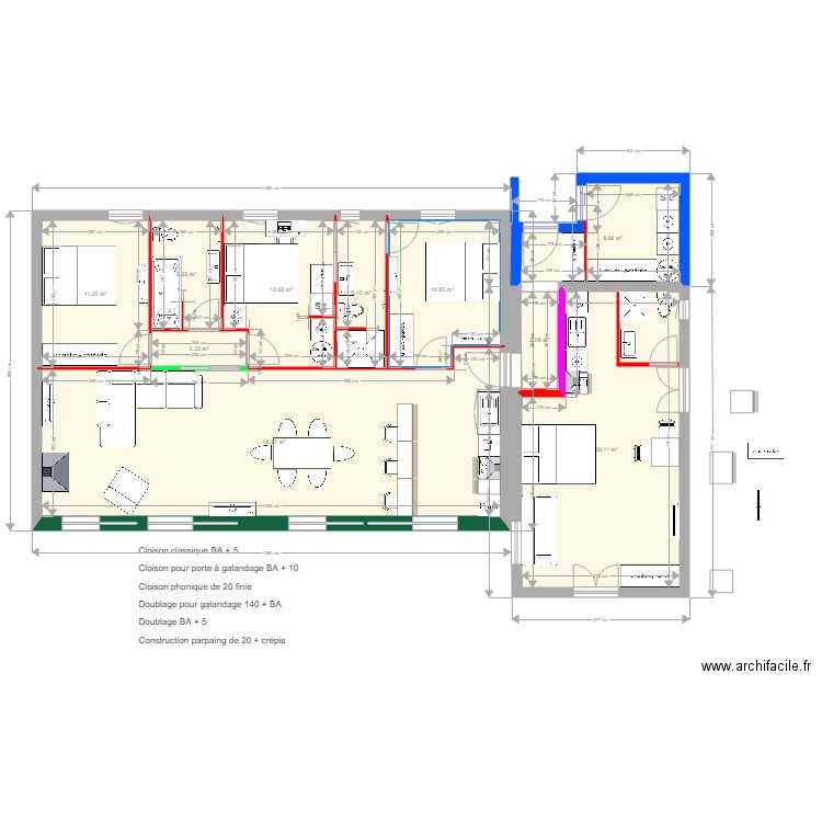 MAISON finie avec doublage et cloisons 3. Plan de 0 pièce et 0 m2