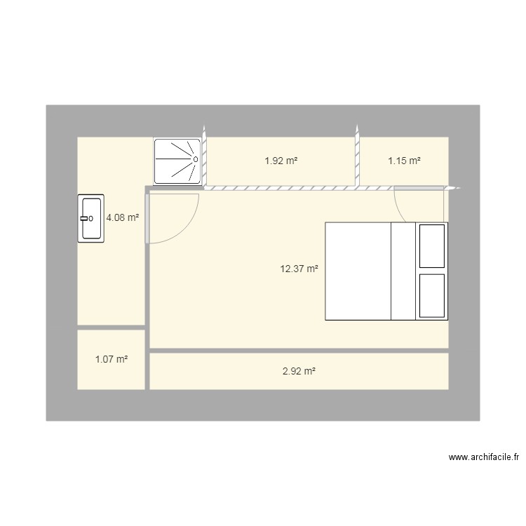 plan etage avec 1 chambre etage. Plan de 0 pièce et 0 m2