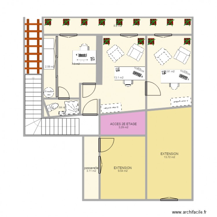 bureau vendome. Plan de 0 pièce et 0 m2