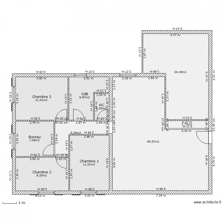plan de maison sans etage