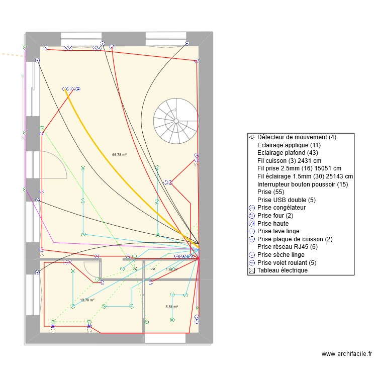 sous sol . Plan de 11 pièces et 294 m2