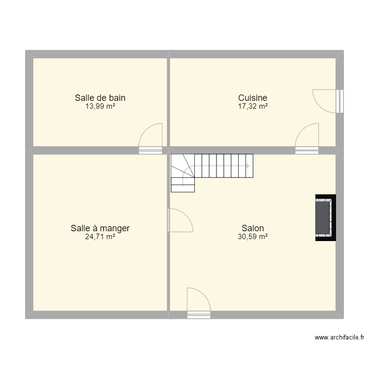 PASSELERGUE. Plan de 8 pièces et 141 m2