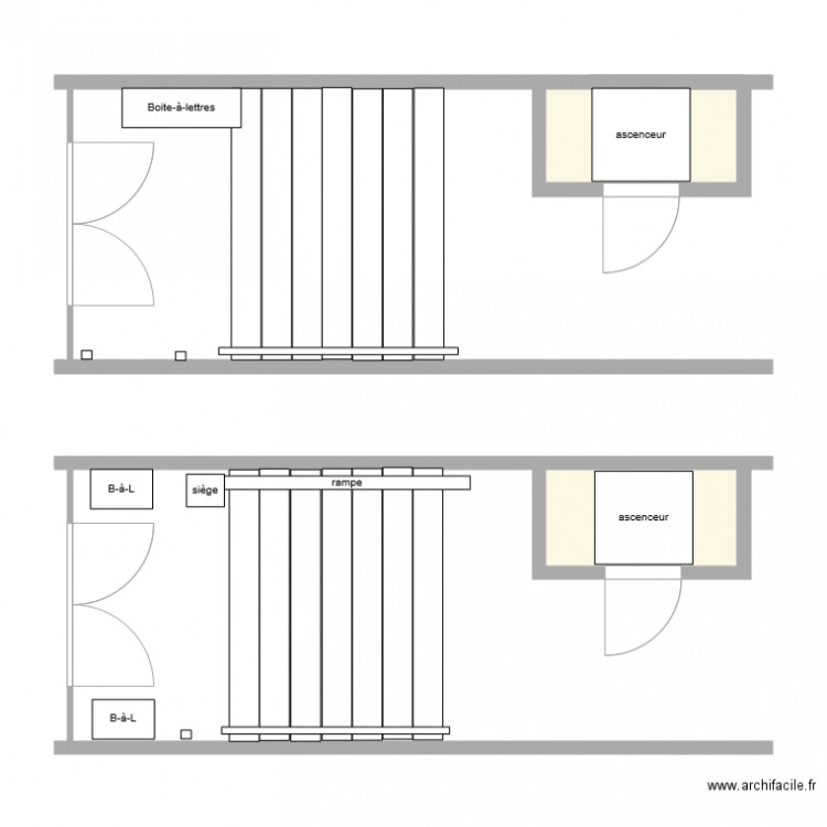 monte escalier. Plan de 0 pièce et 0 m2