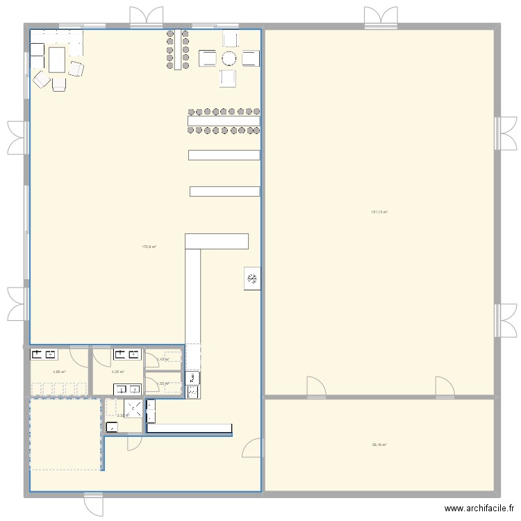 plan théo. Plan de 8 pièces et 377 m2