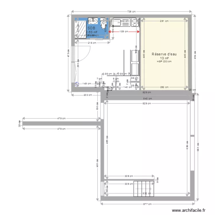 Loft chambre. Plan de 