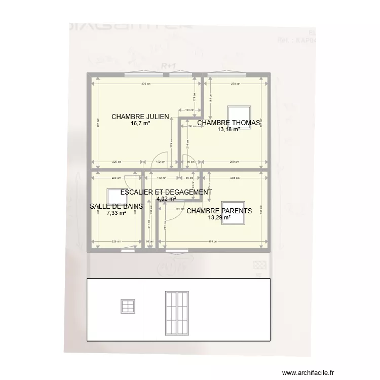 PLAN ETAGE SANS TERRASSE. Plan de 