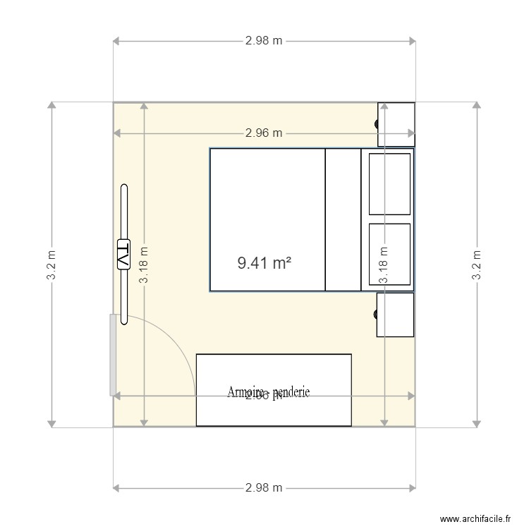 Chambre du bas 2. Plan de 0 pièce et 0 m2