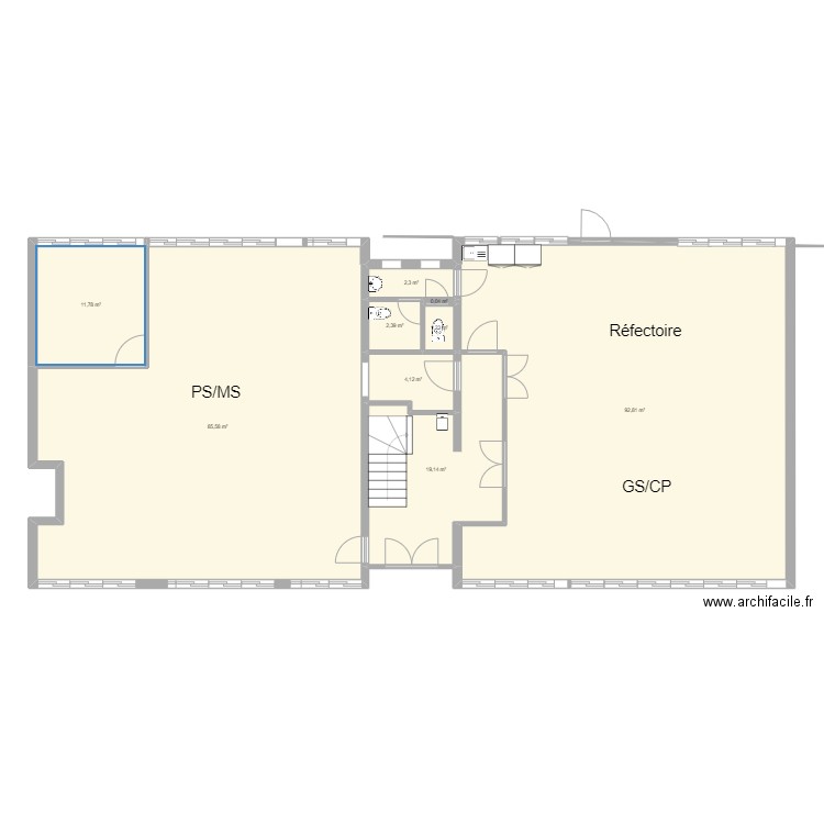 RDC Guillemin emménagement. Plan de 0 pièce et 0 m2