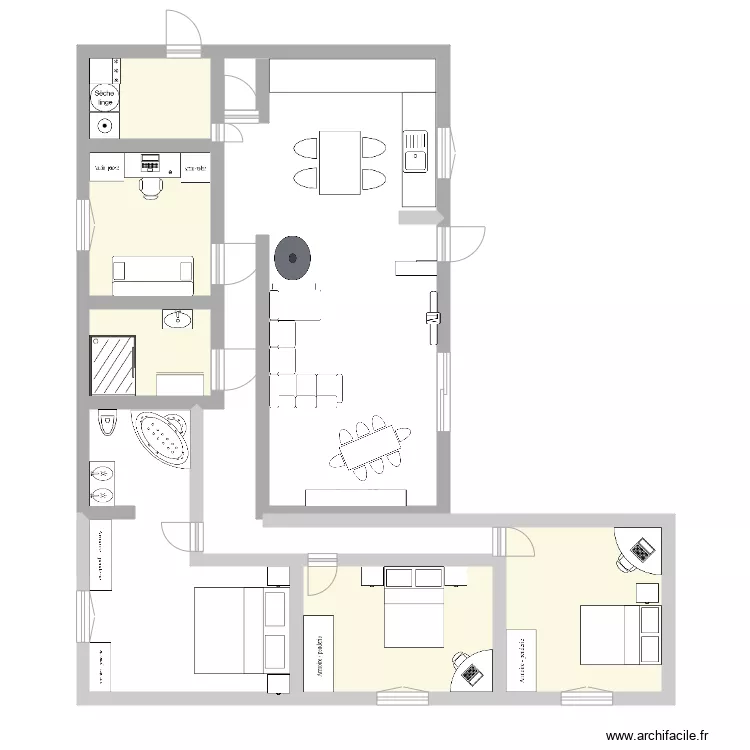 agrandisement finis. Plan de 