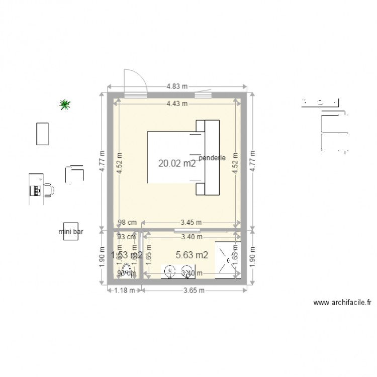 chambre hote100. Plan de 0 pièce et 0 m2