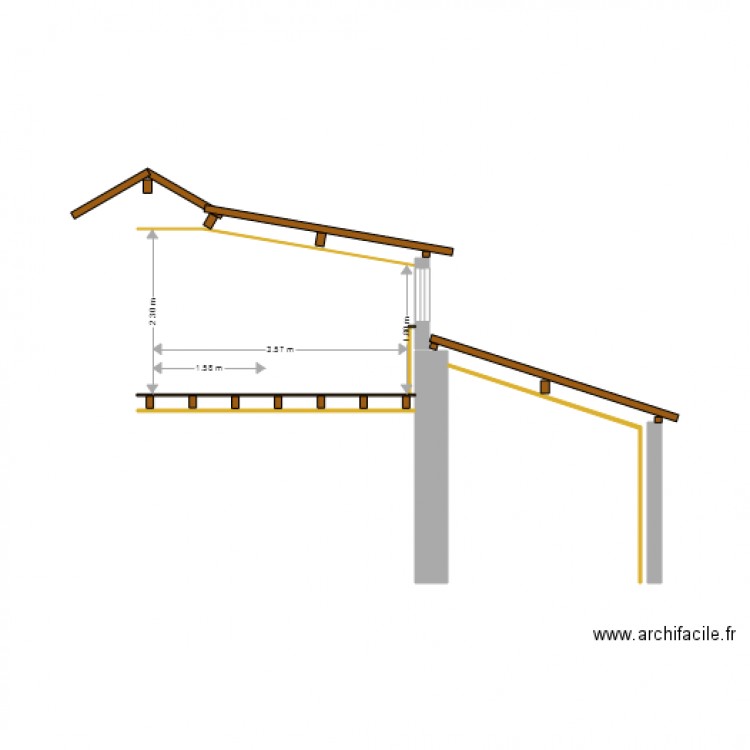 coupe aprés modif. Plan de 0 pièce et 0 m2