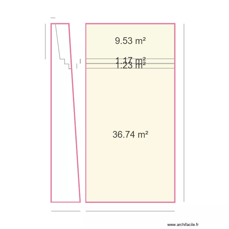 Piscine transform&eacute;e. Plan de 