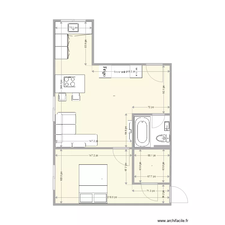 Appartement 12 mm. Plan de 