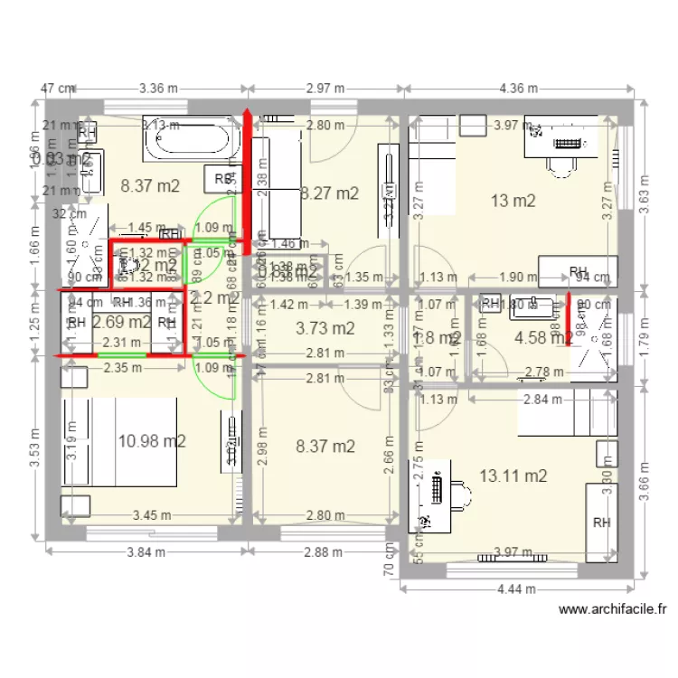 Moulin 1er &eacute;tage 10 02. Plan de 