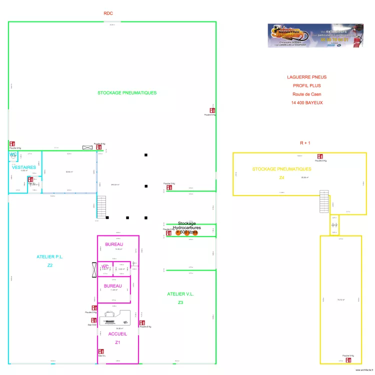 GARAGE PROFIL PLUS BAYEUX. Plan de 
