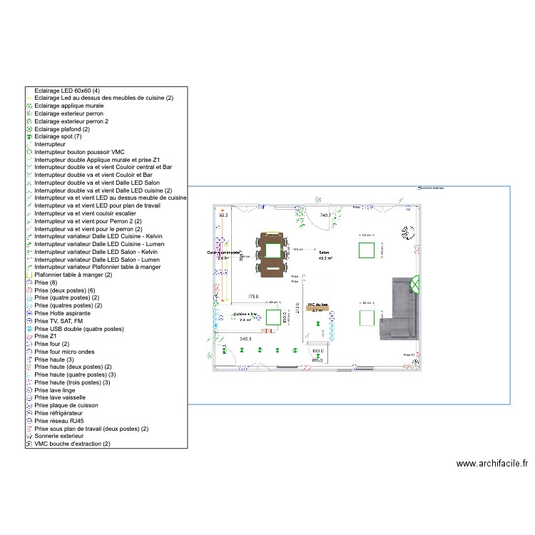 Plan électricité V/Y 2. Plan de 0 pièce et 0 m2