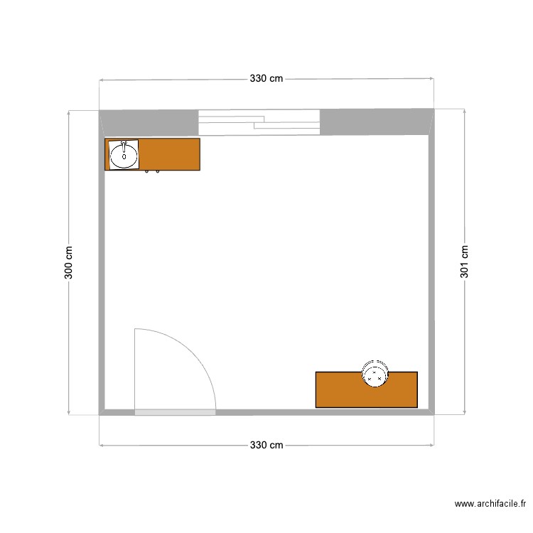 AKOE CABINE1.1. Plan de 1 pièce et 9 m2