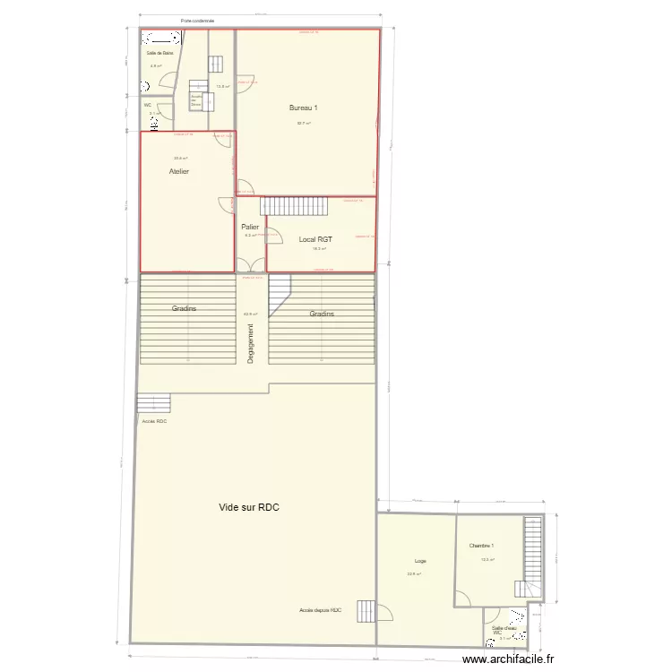 Baie des singes &eacute;tage. Plan de 