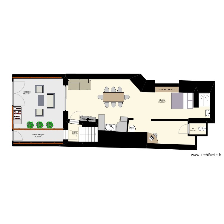 GARCIA. Plan de 15 pièces et 153 m2