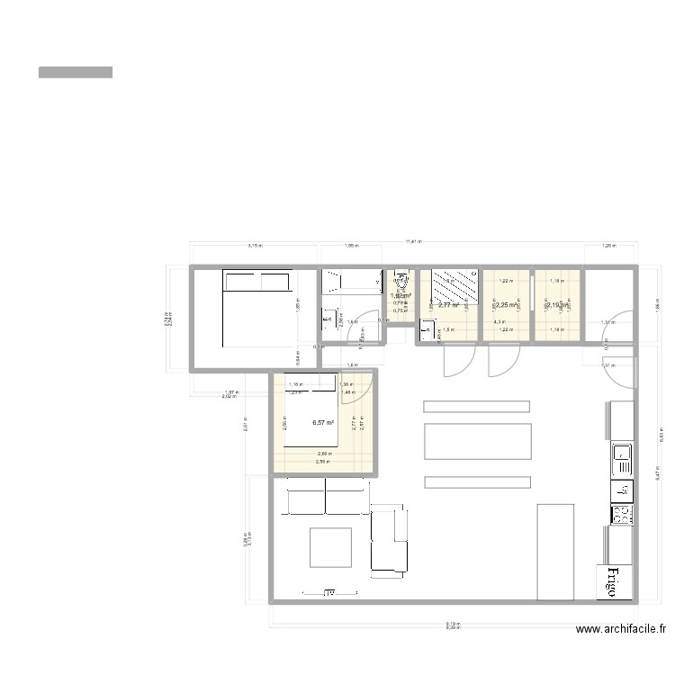 id 2. Plan de 5 pièces et 15 m2