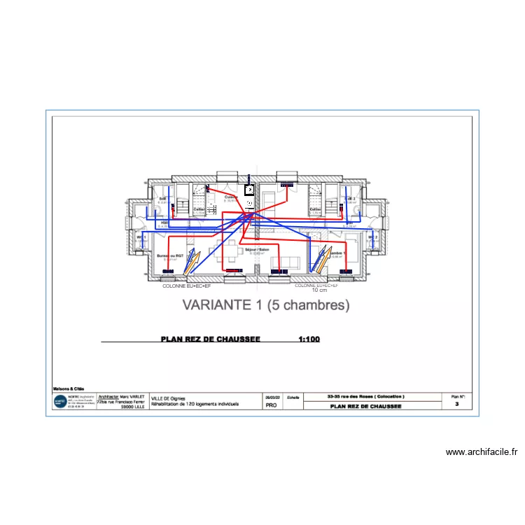 33 et 35 colocation ROSE etage  ERBM. Plan de 