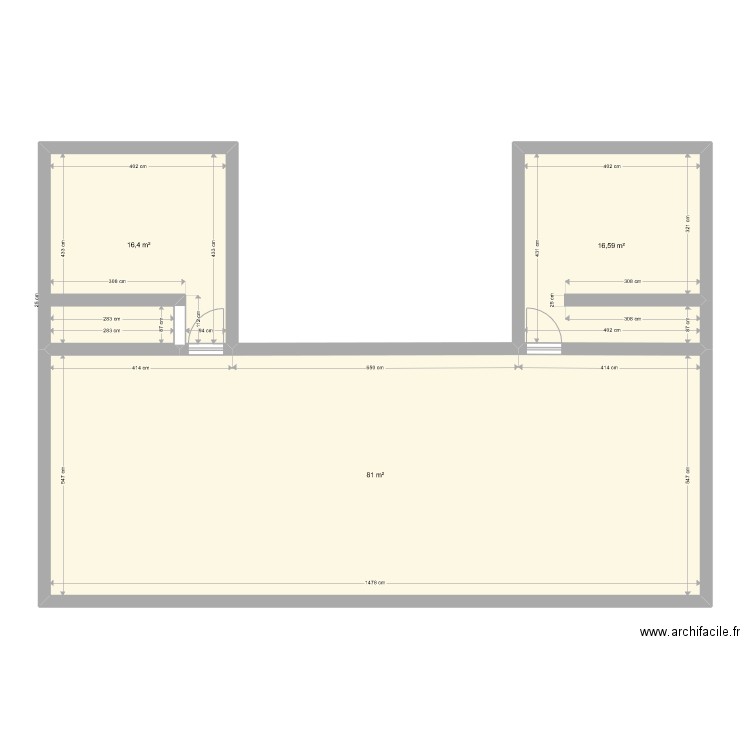 maison 1 . Plan de 3 pièces et 114 m2