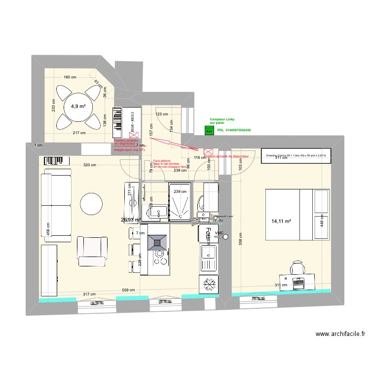 01 Levallois Déplacement disjoncteur. Plan de 0 pièce et 0 m2