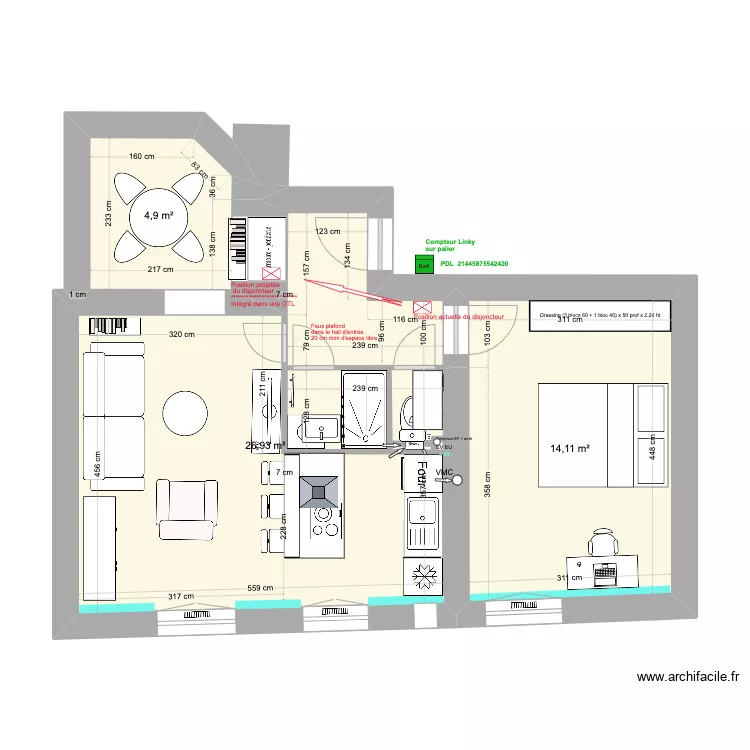 01 Levallois D&eacute;placement disjoncteur. Plan de 
