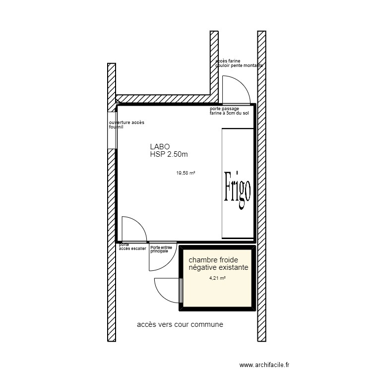 labo PAVY. Plan de 2 pièces et 24 m2