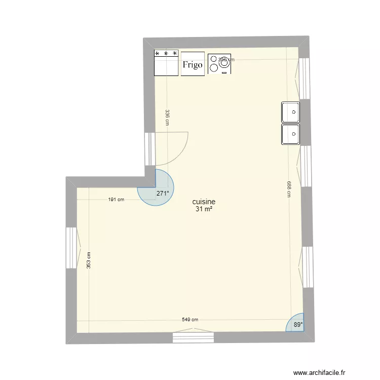cuisine sejour. Plan de cuisine sejour. Plan de