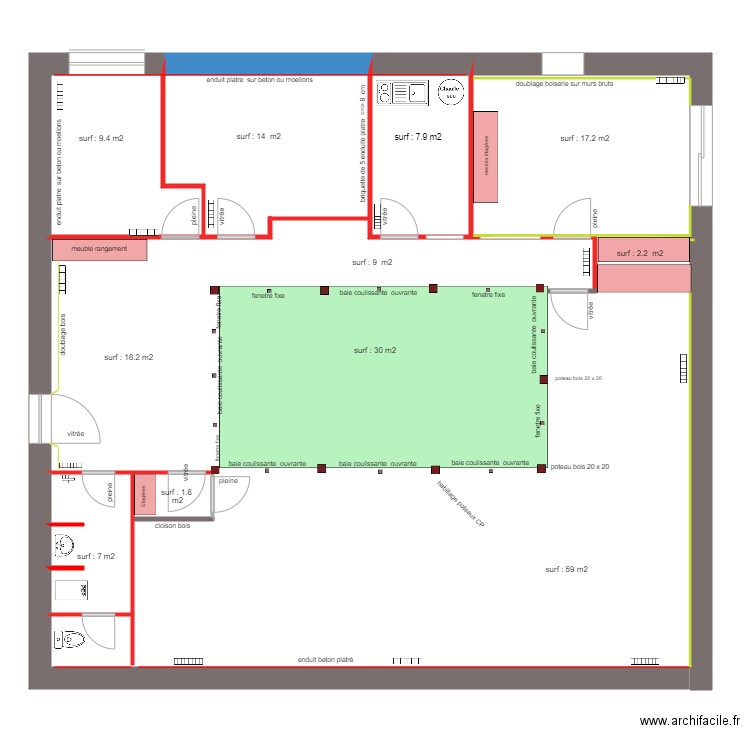 releve CARRE équipements actuels. Plan de 0 pièce et 0 m2