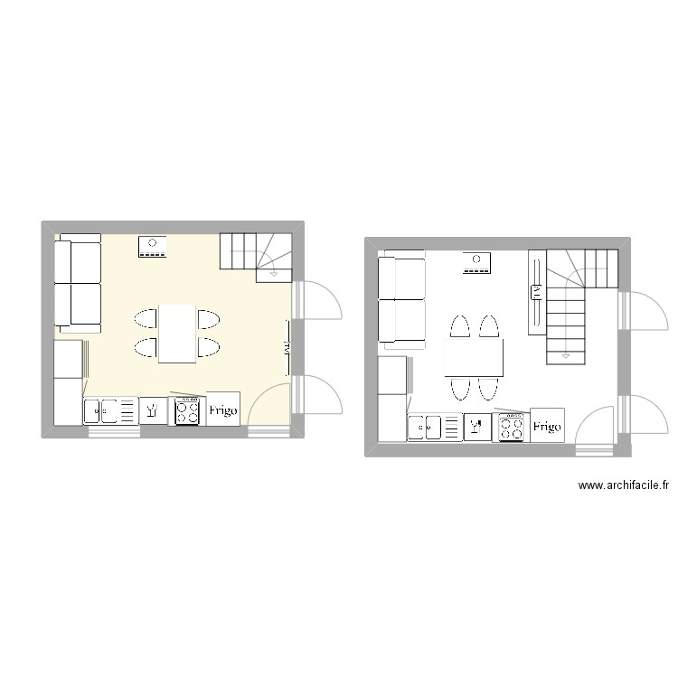 cuisine. Plan de 1 pièce et 20 m2