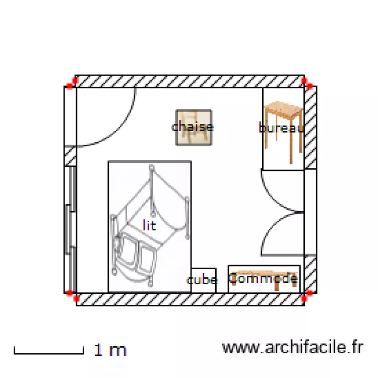 chambre Margot. Plan de chambre Margot. Plan de