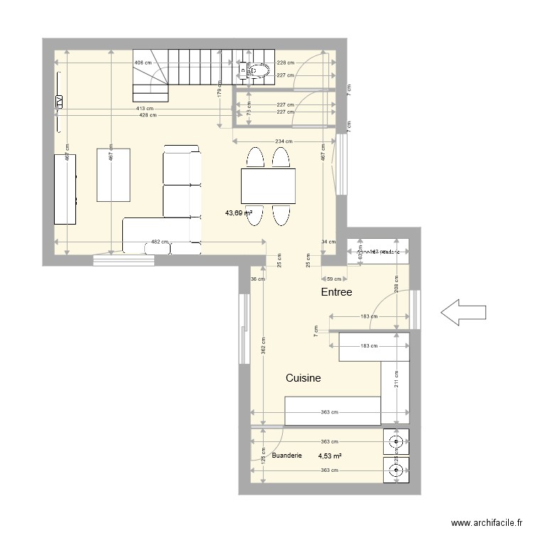 ABLEIGES RDC LOT B EXTENSION. Plan de 0 pièce et 0 m2