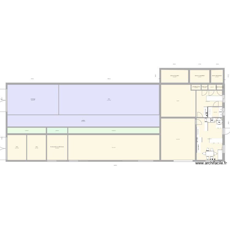 plan nord sud meubl&eacute; GAEC. Plan de 0 pièce et 0 m2