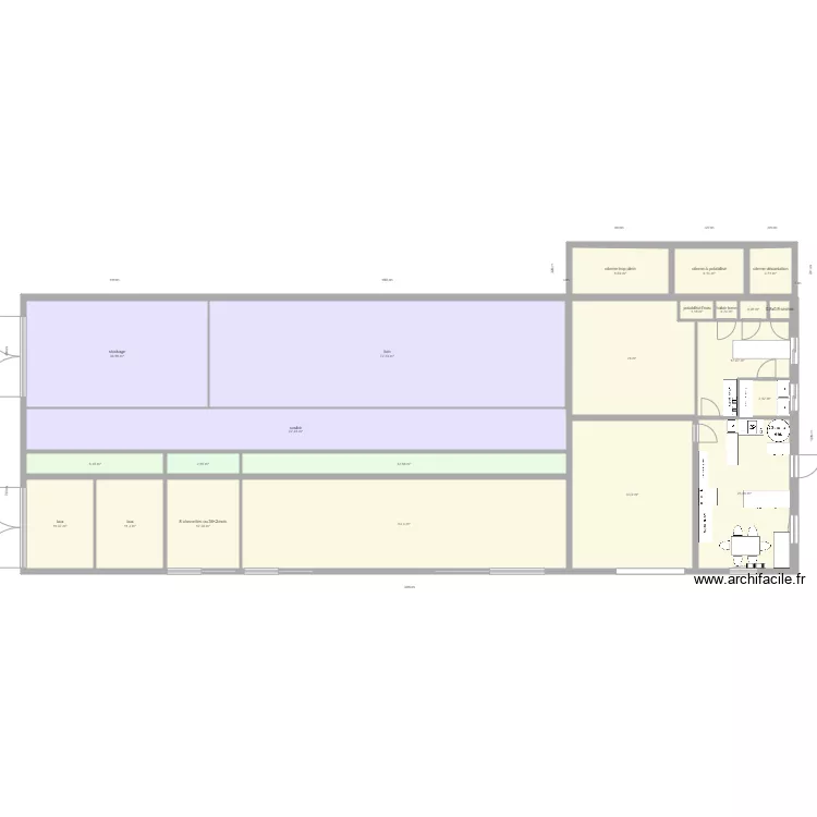plan nord sud meubl&eacute; GAEC. Plan de 