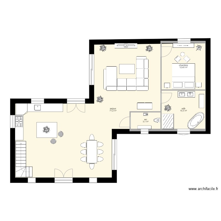 carre rdc. Plan de 0 pièce et 0 m2